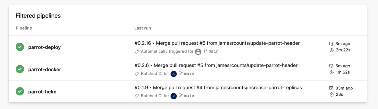 All pipelines completed.