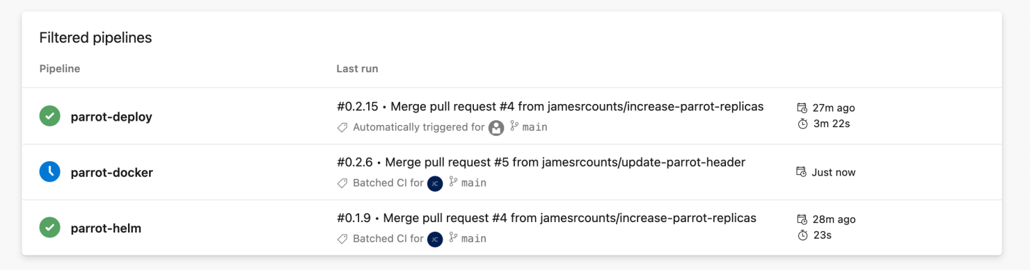Docker pipeline running.