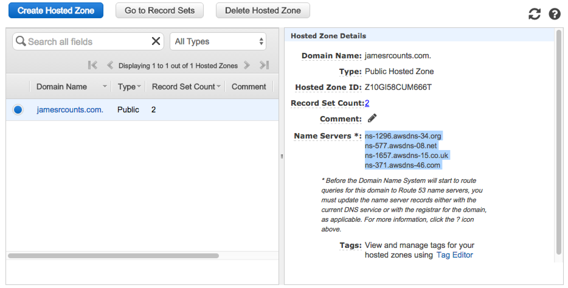 Copy Nameservers