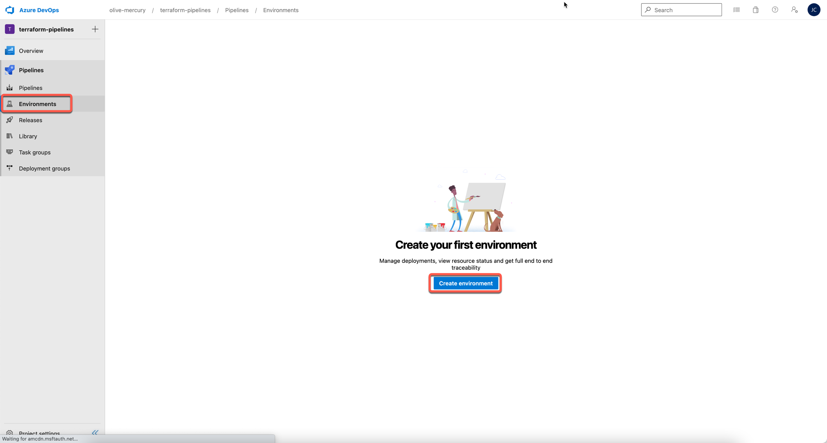 Create an Azure DevOps Environment