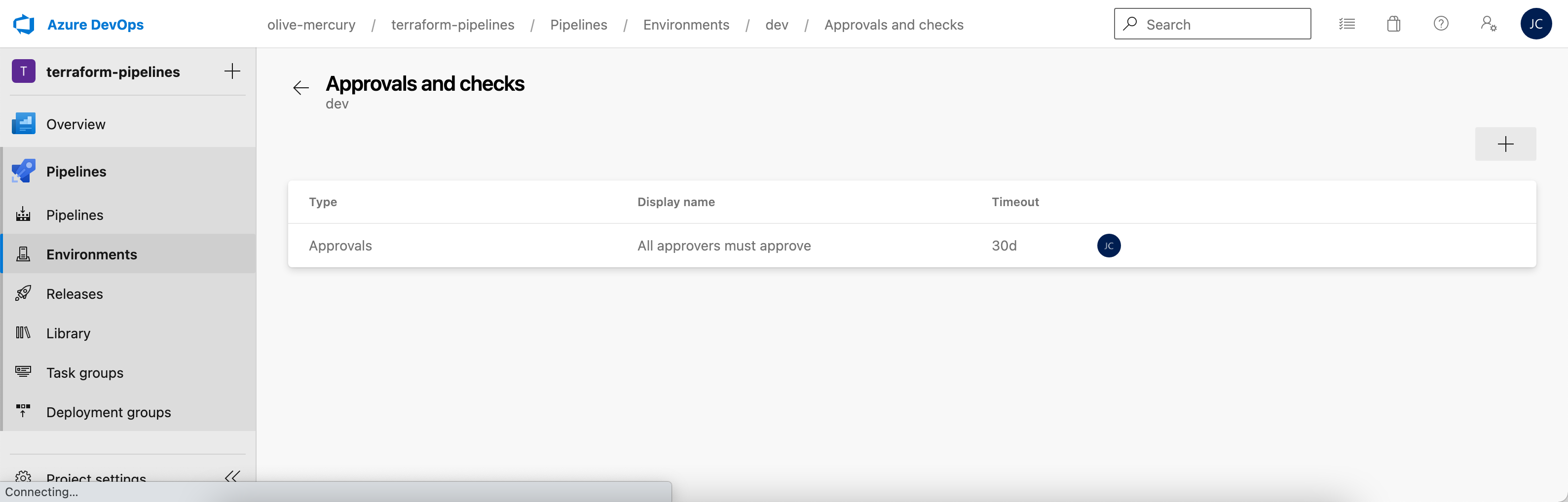 Manual approval gate
