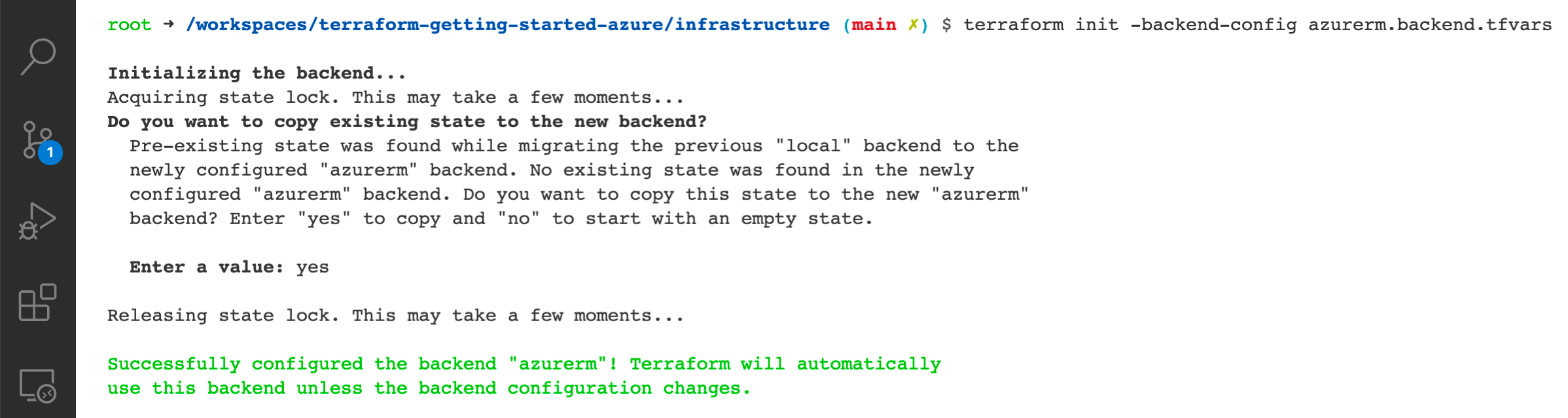 Update Terraform Backend